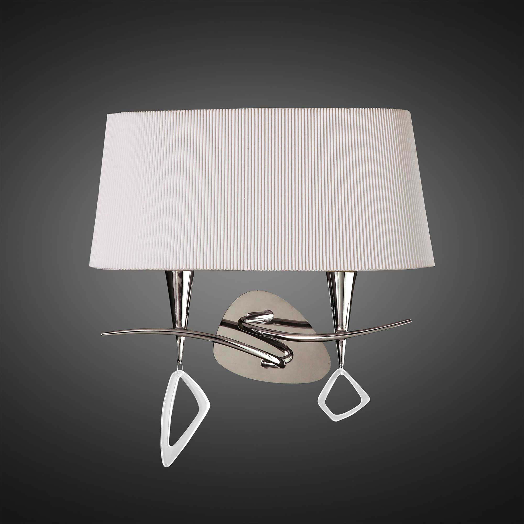 Mara Polished Chrome-Ivory White Wall Lights Mantra Armed Wall Lights